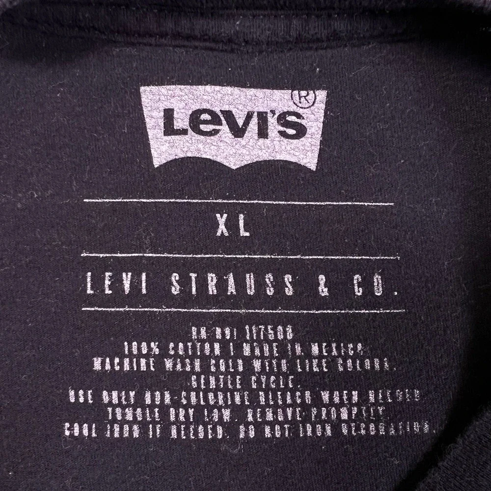 Levi's Batwing Graphic Logo Short Sleeve T Shirt Mens XL Black Cotton
